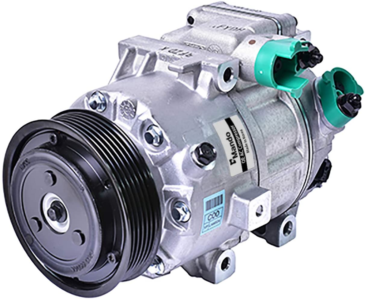 New Mando 10A1446 AC Compressor with Clutch Original Equipment (Pre-filled Oil)