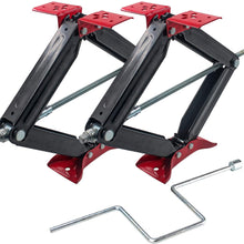 TYT New 24" RV Trailer Stabilizer Leveling Scissor Jacks, Trailer stabilizer Jacks with Hand Crank, red electroplated Coating on top and Bottom(5000lbs - Set of 2)