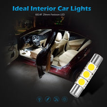 Partsam 4PCS White 29mm Festoon LED Light Interior Vanity Mirror Sun Visor Lamps