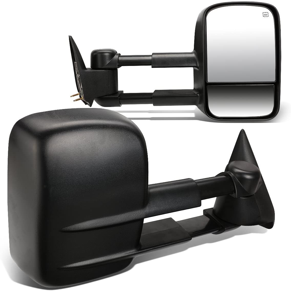 Pair of Chrome Powered Heated Telescoping Rear View Side Towing Mirrors Replacement for Silverado Sierra GMT800 03-07