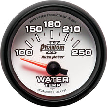 Auto Meter 7537 Phantom II 2-1/16" 100-250 F Short Sweep Electric Water Temperature Gauge