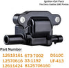 12611424 Ignition Coil Pack Replacement for Cadillac Che vy GMC Pontiac V8 Engine Replace # 12570616 12619161 8125706160 33-1192 673-7002 D510C (1) (1) (1)