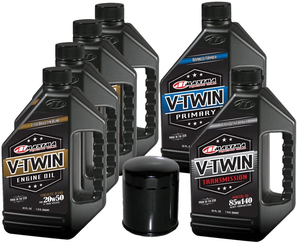 MaximaHiflofiltro VTTOCK25 Complete Engine Oil Change Kit for V-Twin Synthetic Blend Harley Davidson Evolution, 6 Quart
