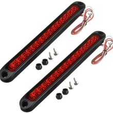 PSEQT 10" 15 LED Trailer LED Tail Light Bar / Stop Turn Tail Lights Assembly Third Brake Light Topper Strip Truck Rear Side Marker Lights Waterproof(Red)