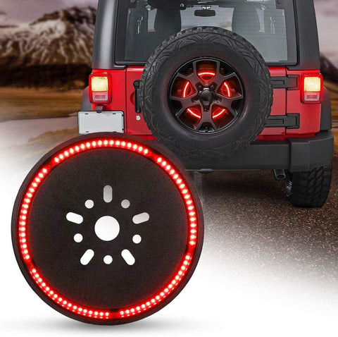 Spare Tire Brake Light Wheel Light 3rd Third Brake Light for Jeep Wrangler 2007-2017 JK JKU YJ TJ,Red Light