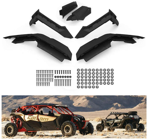 KIWI MASTER Fender Flares Extensions Compatible for 2017-2020 Can Am Maverick X3 All Models Accessories Extended Mud Flaps Guards 715002973