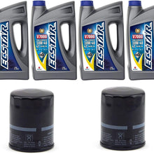 Suzuki ECSTAR V7000 10W-40 Marine 4-Stroke Engine Oil, 4 Gal with 2X 16510-87J00 Oil Filter