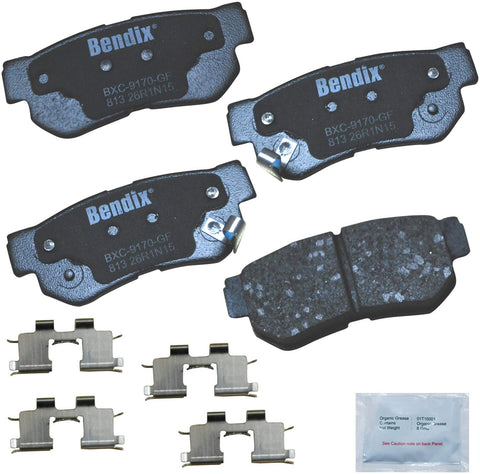 Bendix CFC813 Premium Copper Free Ceramic Brake Pad (with Installation Hardware Rear)