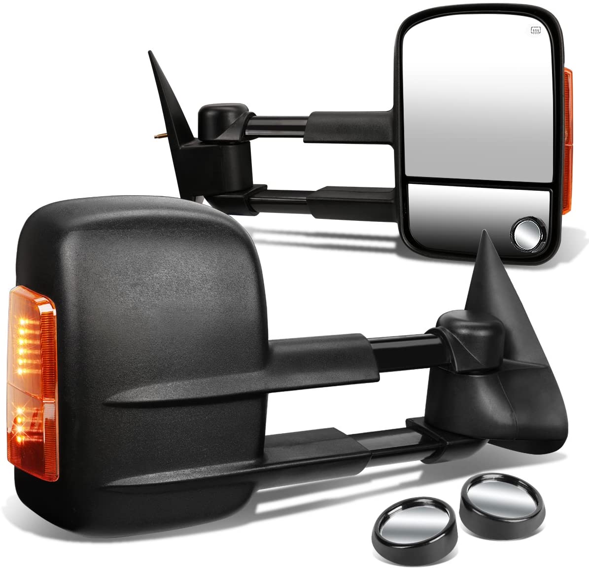 Replacement for Silverado/Sierra GMT800 Heated Power Glass Signal Extendable Towing Side+Corner Blind Spot Mirror