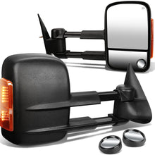 Replacement for Silverado/Sierra GMT800 Heated Power Glass Signal Extendable Towing Side+Corner Blind Spot Mirror