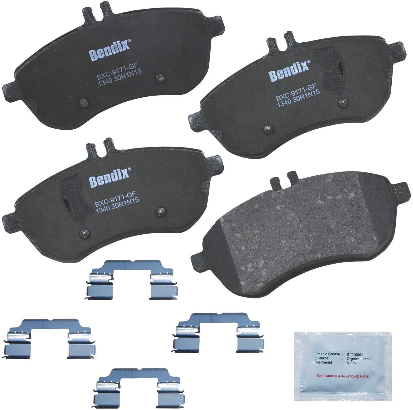 Bendix CFC1340 Premium Copper Free Ceramic Brake Pad (with Installation Hardware Front)