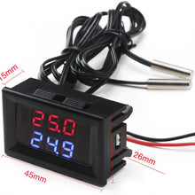 DROK Digital Thermometer, DC 4-28V -50 to +125 Degree Celsius Indoor Outdoor Thermometer with Dual LED Display, High Accuracy Temperature Gauge Tester with 2 Waterproof NTC Temperature Sensor Probe