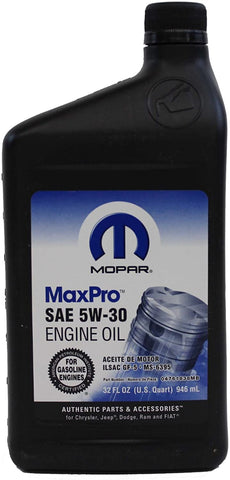 Genuine Chrysler Accessories (4761838MB) SAE 5W-30 Mopar Engine Oil - 1 Quart Bottle