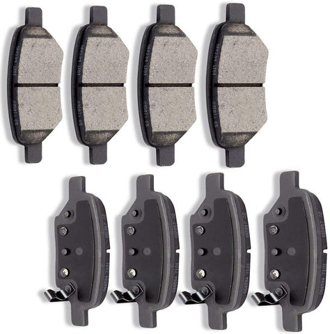 Ceramic Discs Brake Pads Kits,SCITOO 8pcs Disc Brakes Pads Set fit for 2004-2012 Chevrolet Malibu, 2007-2008 Pontiac G5, 2006-2010 Pontiac G6, 2007-2009 Saturn Aura