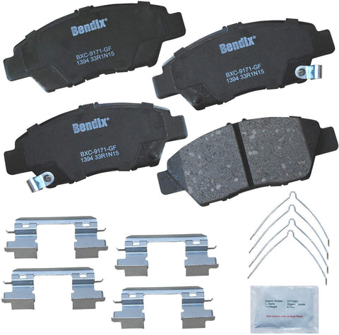 Bendix Premium Copper Free CFC1394 Premium Copper Free Ceramic Brake Pad (with Installation Hardware Front)