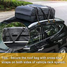TIROL Waterproof Roof Top Carrier Cargo Luggage Travel Bag (15 Cubic Feet) for Vehicles with Roof Rails