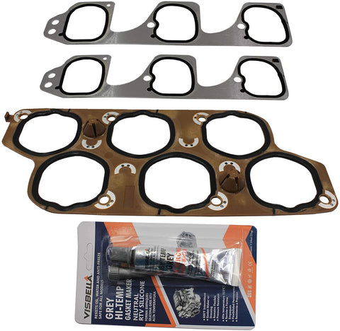 LAFORMO 12598158 Engine Intake Gasket Set with Upper & Lower Intake Gaskets Replacement for 2004-2011 Buick LaCrosse Rendezvous Cadillac CTS SRX STS Malibu Pontiac G6 G8 Saturn Aura 3.6L