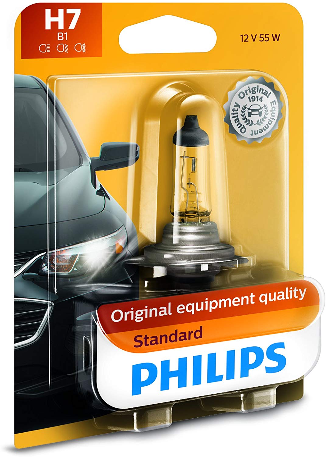 Philips 12972B1 Standard Halogen Headlight Bulb, 1 Pack