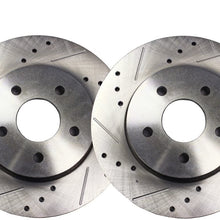 Detroit Axle - 11.81" (300mm) FRONT Drilled and Slotted Brake Rotors - Performance Grade - CHECK VEHICLE FITMENT CHART