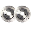 Detroit Axle - REAR Drilled and Slotted Brake Rotors - Performance Grade for 2000-2004 Toyota Avalon XL XLS FWD Sedan 3.0L