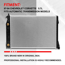 1885 OE Style Aluminum Core Cooling Radiator Replacement for Chevy Corvette 5.7L AT 97-04
