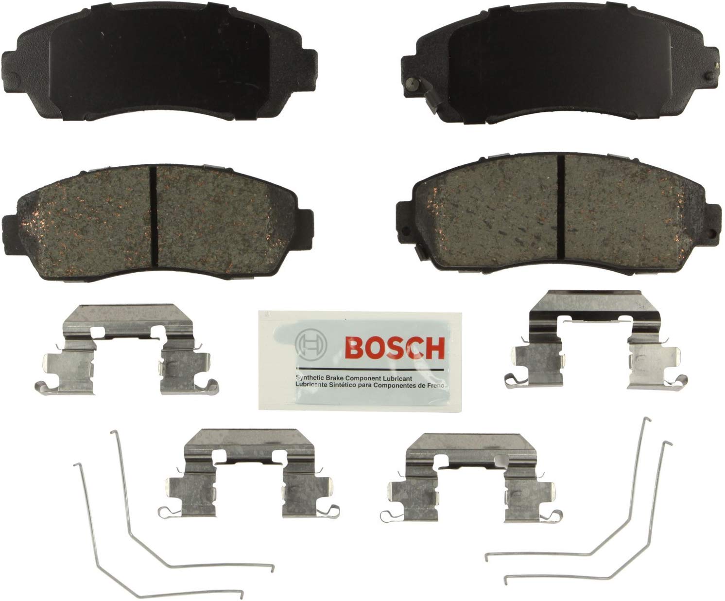 Bosch BE1521H Blue Disc Brake Pad Set with Hardware for Select Honda Crosstour, CR-V, and Odyssey Vehicles - FRONT