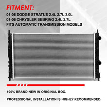 2323 Factory Style Aluminum Cooling Radiator Replacement for 01-06 Dodge Stratus/Chrysler Sebring 2.4L/2.7L/3.0L AT
