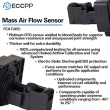 Mass Air Flow Sensor Meter ECCPP MAF 10393948 for Cadillac CTS Escalade ESV 6.2L Chevrolet Silverado 2500 HD 3500 HD 6.0L Suburban 1500 Tahoe 5.3L GMC Sierra 6.0L 2009 2010 2011 2012 2013 2014