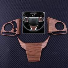 CITALL 3Pcs Mahogany Steering Wheel Trim Fit for Honda CRV CR-V 2017-2018