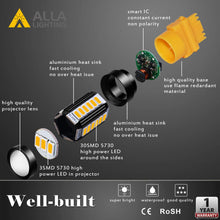 Alla Lighting 2800lm T25 3156 3157 LED Bulbs Xtreme Super Bright Reverse, Signal, Brake Stop Tail Lights 3056 4057 4157 3457K 3057 5730 33-SMD, 6000K Xenon White