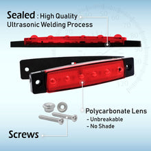 Meerkatt 3.8 Inch 6 LED Thin Line 10 Amber 10 Red 10 White Lamp Front Rear Fender Brake Side Marker License Decoration Light Sealed Indicator Truck Bus Trailer RV Lorry Van UTV SUV HGV Boat Waterproof