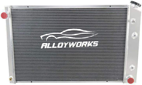 ALLOYWORKS 3 Row All Aluminum Radiator for 1973-1991 Chevy GMC C/K Series Pickup Trucks Blazer Jimmy Engine Cooling Parts (A)