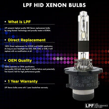 LPF OE Replacement HID XENON Headlight bulbs 35W - D1S, D2S, D2R, D3S, D4S, D4R 4300K/5000K/6000K - Pack of 2 (D1S, 6000K)