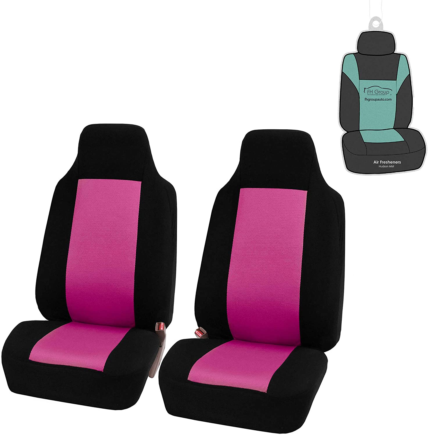 FH Group FB102102 Classic Cloth Seat Covers (Pink) Front Set with Gift – Universal Fit for Cars Trucks & SUVs