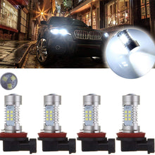 SCITOO White H11 LED Bulbs 30SMD LED Light with Projector for Fog Light Plug and Play Style,4Pcs