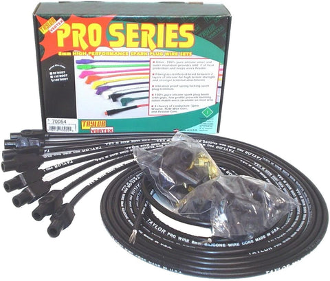 Taylor Cable 70054 8mm Pro Wire Black Spark Plug Wire Set