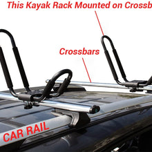 AA-Racks J-Bar Rack for Kayak Carrier Canoe Boat Paddle Board Surfboard Roof Top Mount on Car SUV Truck Crossbar with 16 Ft Ratchet Lashing Straps
