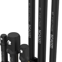 LEXIVON 6-Piece Impact Grade Socket Adapter Set - 3" & 6" Extension Bit with Holder | 1/4", 3/8", and 1/2" Drive, Adapt Your Power Drill to High Torque Impact Wrench (LX-105)