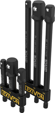 LEXIVON 6-Piece Impact Grade Socket Adapter Set - 3