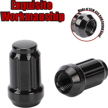 Flycle Lug Nuts 12x1.5 Black Chrome, m12x1.5 Bulge Acorn Spline Wheel Lug Nuts 1.38" Tall Cone Seat Compatible for Acura Ford Honda Mazda Saturn Toyota Buick Mitsubishi with 1 Key