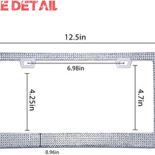LivTee 2 Pack Luxury Handcrafted Bling White Rhinestone Premium Stainless Steel License Plate Frame with Gift Box | 14 Facets SS20 Clear White Rhinestone Crystal | Anti-Theft Screw Cap