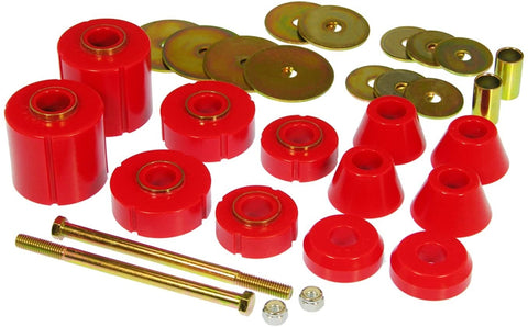 Prothane 7-103 Red Body and Standard Cab Mount Bushing Kit - 12 Piece