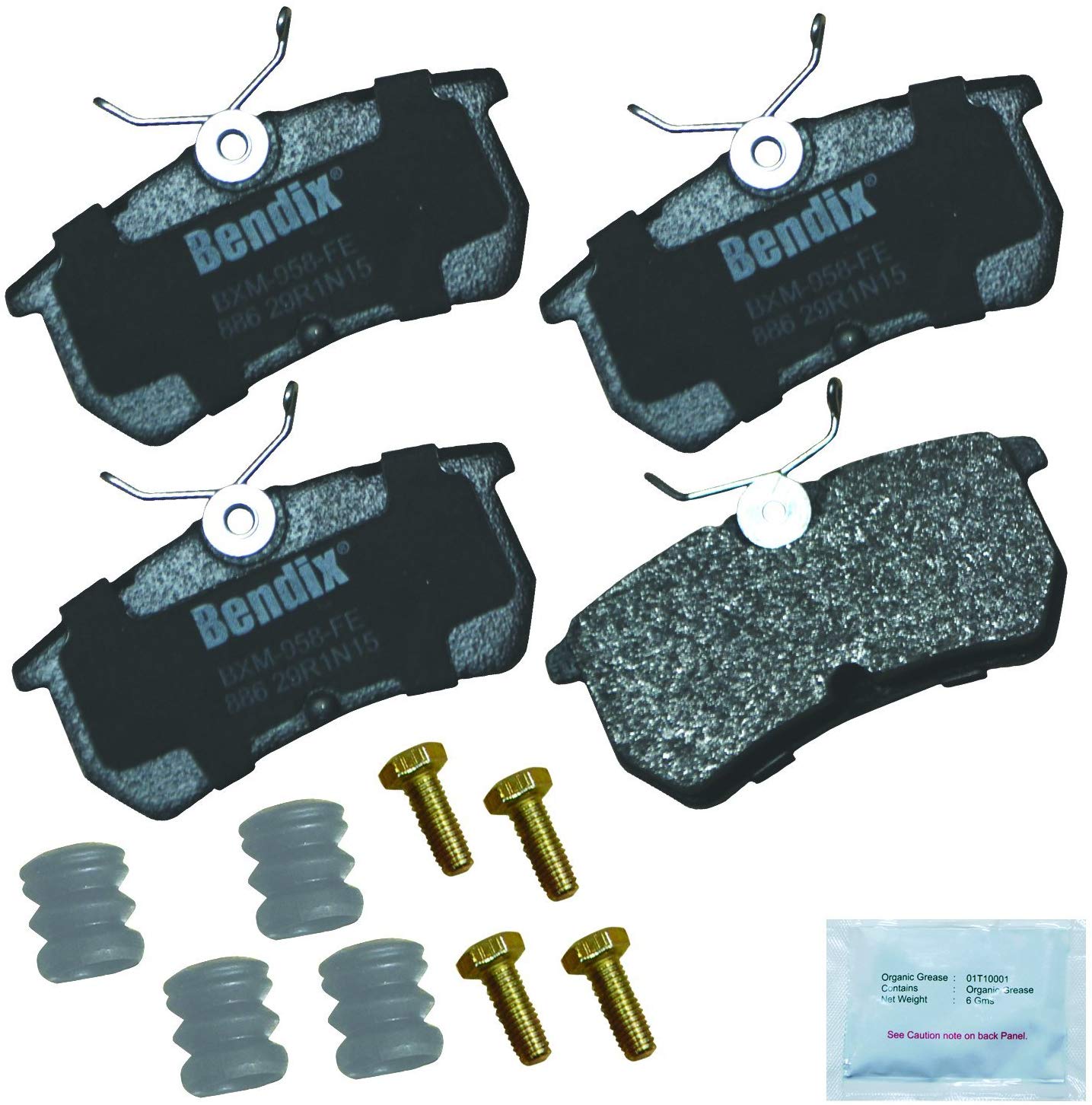 Bendix Premium Copper Free CFM886 Premium Copper Free Semi-Metallic Brake Pad (with Installation Hardware Rear)