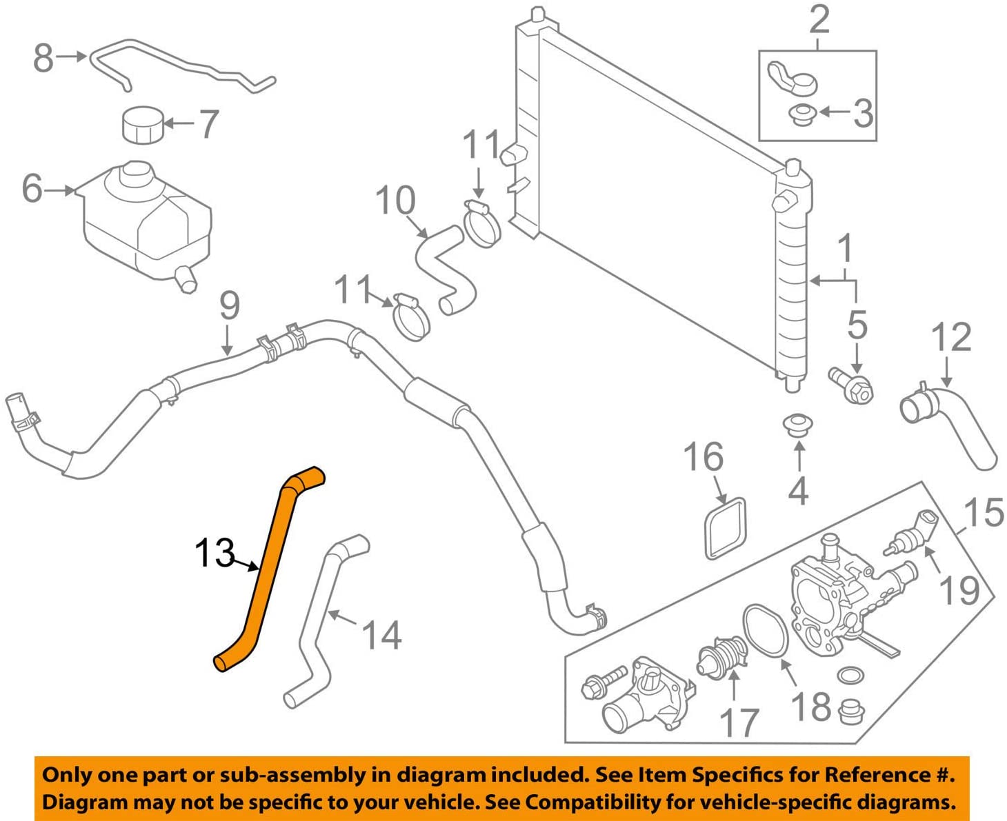 General Motors 95214144, HVAC Heater Hose