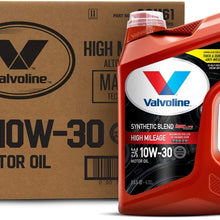 Valvoline High Mileage with MaxLife Technology SAE 10W-30 Synthetic Blend Motor Oil 5 QT, Case of 3