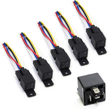 iJDMTOY (5) 12V 30A/40A 5-Pin SPDT Relay Socket Wire For Car Fog Lights, LED Light Bars, Aftermarket Fogs, Daytime Running Lamps etc