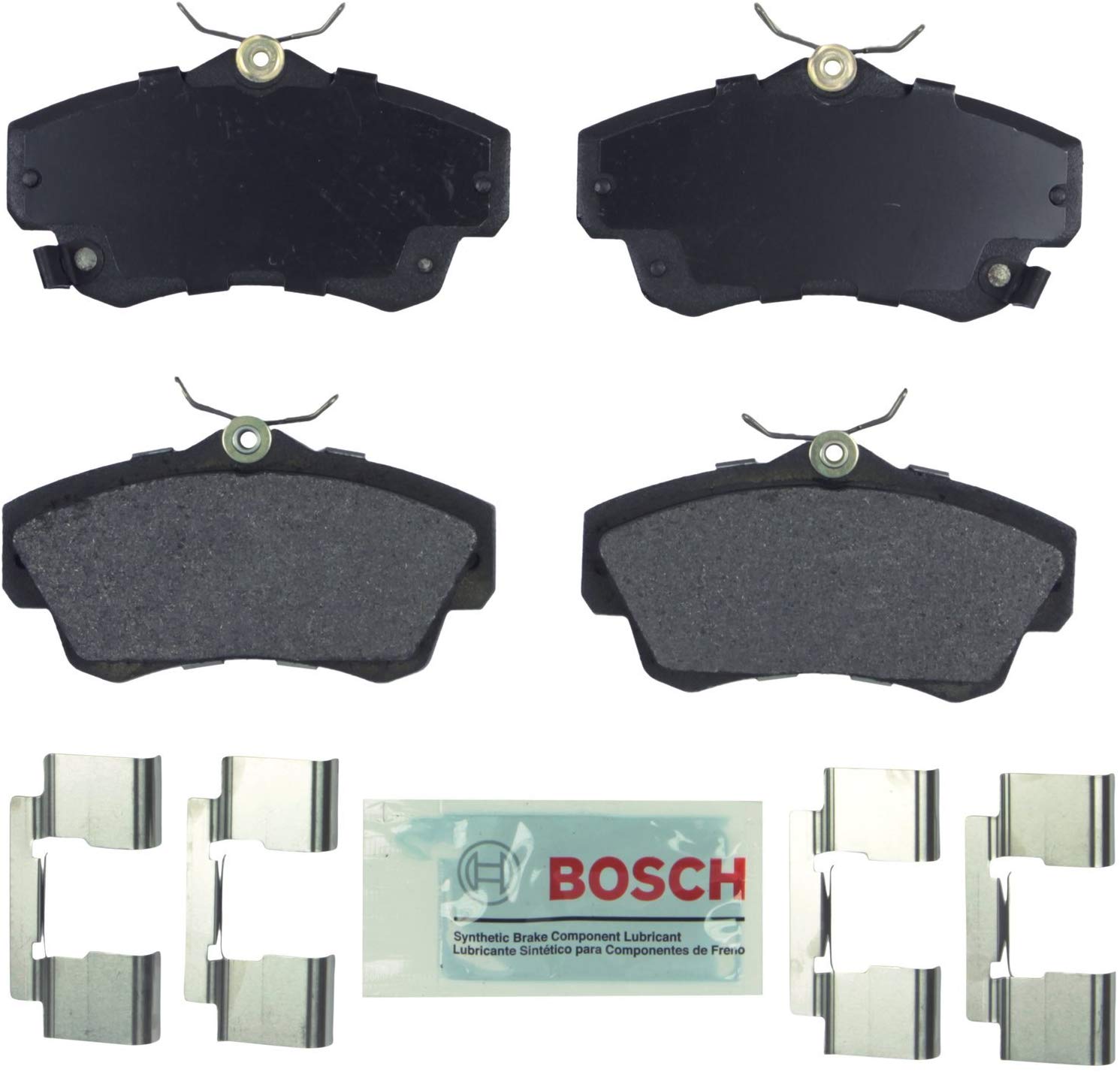 Bosch BE841H Blue Disc Brake Pad Set with Hardware for Select 2001-10 Chrysler PT Cruiser and 2003-05 Dodge Neon Vehicles - FRONT