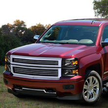 Direct Replacement Headlight Assembly Compatible with Chevy Silverado 14-15 Headlamps with Black Housing Amber Corner