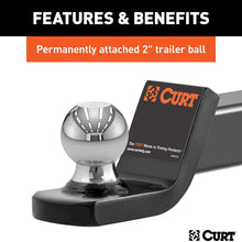 CURT 45141 Trailer Hitch Mount, 2-Inch Ball, Lock, Fits 2-In Receiver, 7,500 lbs, 2" Drop