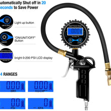 Nilight Digital Tire Pressure Gauge Medium 250 PSI Air Chuck and Compressor Accessories Heavy Duty with Rubber Hose and Quick Connect Coupler for 0.1 Display Resolution